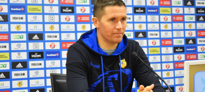 Jaka Lakovic, entrenador del CB Gran Canaria, en una conferencia de prensa.