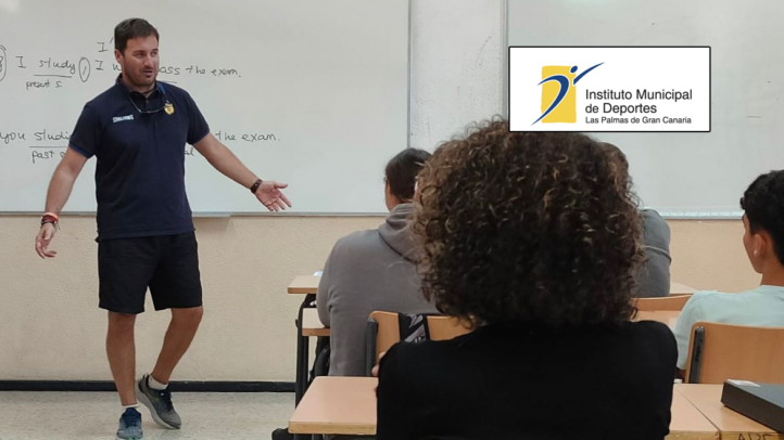 Entrenador del Club Baloncesto Gran Canaria habla sobre inclusión a estudiantes.