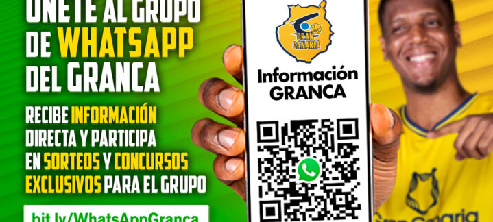 Únete al grupo de Whatsapp del Gran Canaria para recibir información y participar en sorteos.