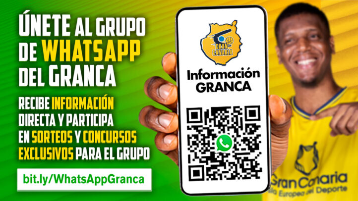 Únete al grupo de Whatsapp del Gran Canaria para recibir información y participar en sorteos.