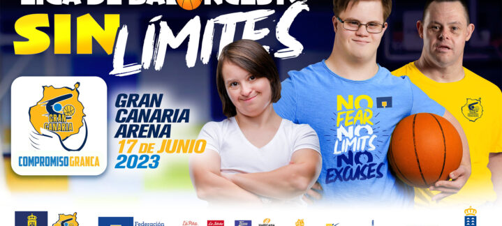 Jornada de 'Baloncesto Sin Límites' en Gran Canaria Arena, con jóvenes atletas sonrientes.