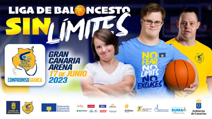 Jornada de 'Baloncesto Sin Límites' en Gran Canaria Arena, con jóvenes atletas sonrientes.