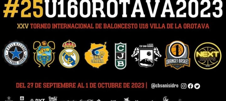 Logotipos de equipos participantes en el XXV Torneo Internacional U16 Villa de La Orotava.