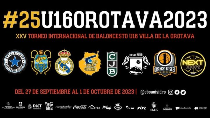 Logotipos de equipos participantes en el XXV Torneo Internacional U16 Villa de La Orotava.