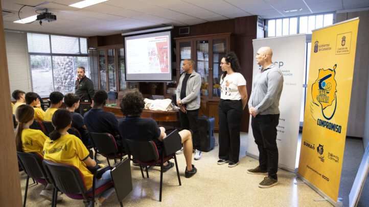 Presentación del proyecto ""A Todo Pulmón"" ante jóvenes del Club Baloncesto Gran Canaria.