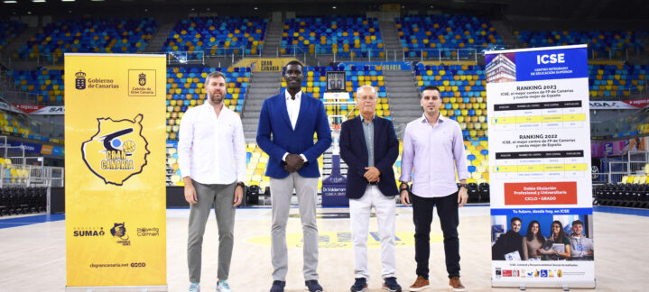 Acuerdo de colaboración entre el Club Baloncesto Gran Canaria y ICSE en el estadio.