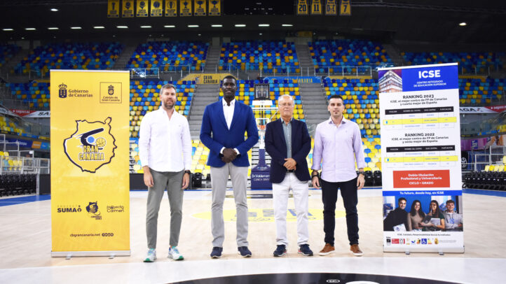 Acuerdo de colaboración entre el Club Baloncesto Gran Canaria y ICSE en el estadio.