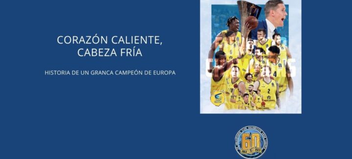 cabeza fría: Historia de un 'Granca' campeón de Europa' será presentado en Canarias7",Portada del libro sobre la historia del Gran Canaria campeón de Europa.