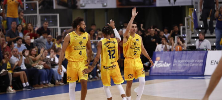 en diez claves",Jugadores del Dreamland Gran Canaria celebran durante un partido en la cancha.
