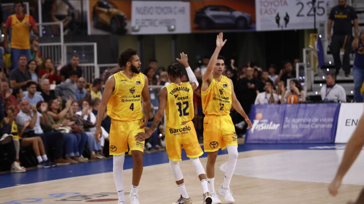 en diez claves",Jugadores del Dreamland Gran Canaria celebran durante un partido en la cancha.