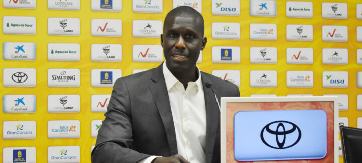 Sitapha Savané durante una conferencia de prensa en el Club Baloncesto Gran Canaria.
