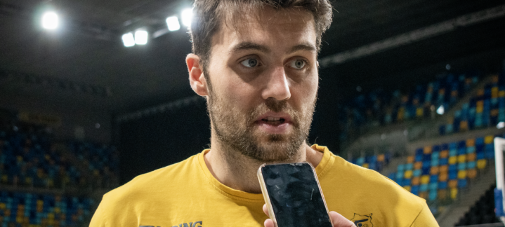 Imagen de Mike Tobey en la previa del partido contra Río Breogán.